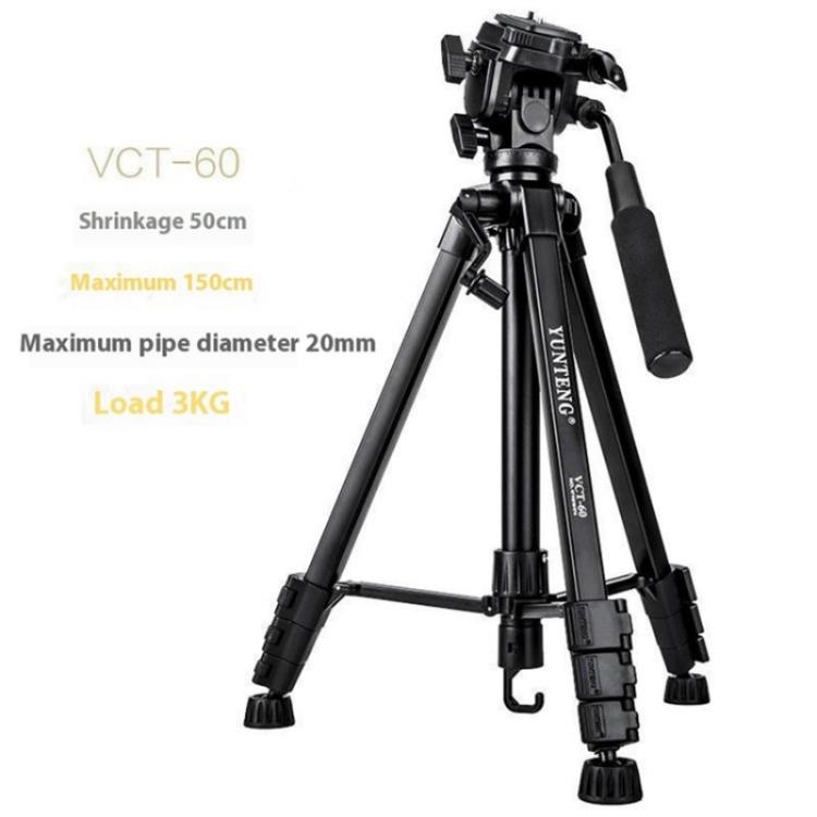 YUNTENG VCT-60 Retractable Tripod Stand For Smartphones DSLR Mirrorless Cameras