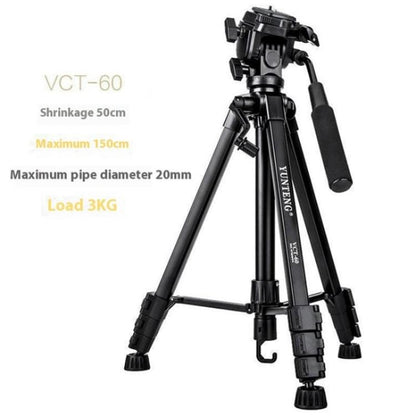 YUNTENG VCT-60 Retractable Tripod Stand For Smartphones DSLR Mirrorless Cameras