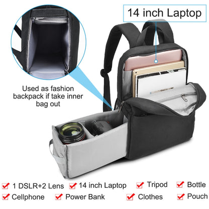 CADeN L4 Double-layer Casual Business Computer Backpack USB Multi-function Digital Camera Bag