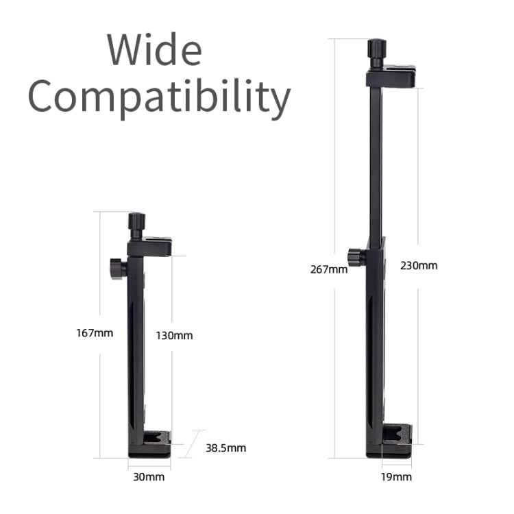 Xiletu Xj15 Live Broadcast Desktop Full Metal Tripod Mount Tablet Pc Phone Clamp With 1/4 Inch Screw Holes & Cold Shoe Base