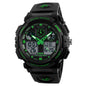 SKMEI 1270 Men Waterproof Dual Display Digital Watch Outdoor Sports Watch, Red, Green, Blue, Gray, Golden