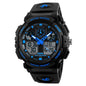 SKMEI 1270 Men Waterproof Dual Display Digital Watch Outdoor Sports Watch, Red, Green, Blue, Gray, Golden