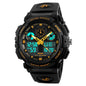 SKMEI 1270 Men Waterproof Dual Display Digital Watch Outdoor Sports Watch, Red, Green, Blue, Gray, Golden