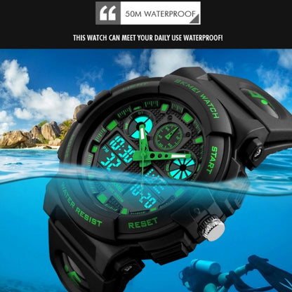 SKMEI 1270 Men Waterproof Dual Display Digital Watch Outdoor Sports Watch, Red, Green, Blue, Gray, Golden