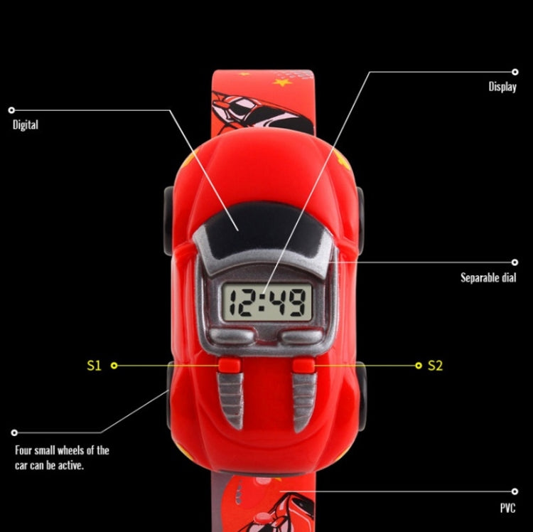 SKMEI 1241 Fashion Cute Cartoon Car Children Digital Watch, Yellow, Red, Blue, Black, Light Blue