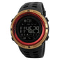 SKMEI 1250 Men Outdoor Waterproof Sports Digital Watch Multi-Function Watch, Black, Coffee/Gold, Gold/Red