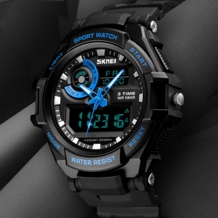 SKMEI 1357 Mens Multifunctional Sports Digital Watch Student Waterproof Watch, Red, Blue, Black