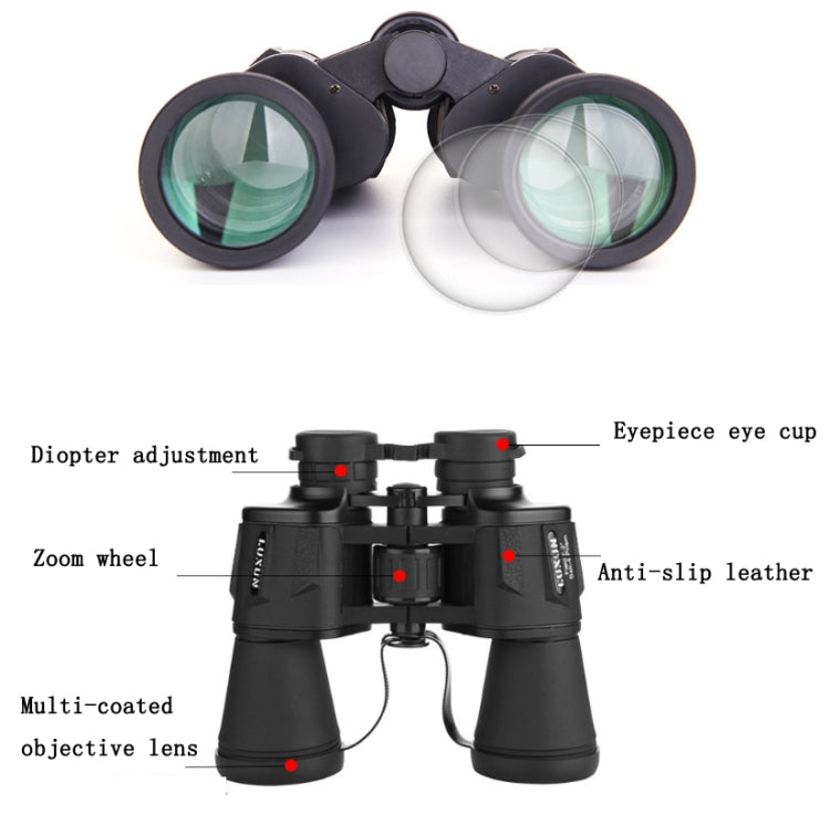 Luxun 20X50 Outdoor Binoculars  Low Light Night Vision Non-Infrared High Power Binoculars, 20X50 Black, 20X50 Army Green