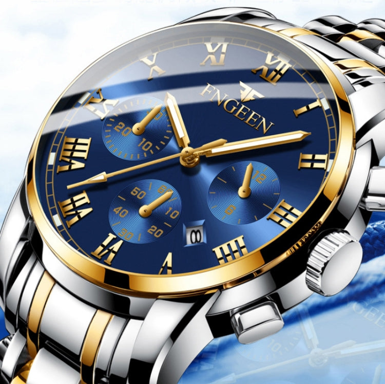 FNGEEN 4006 Men Automatic Mechanical Watch Waterproof Quartz Watch, Gold Blue Surface, Gold Black Surface, Gold White Surface, White Steel White Surface, White Steel Black Surface, White Steel Blue Surface, Black Steel Black Surface��������������������...