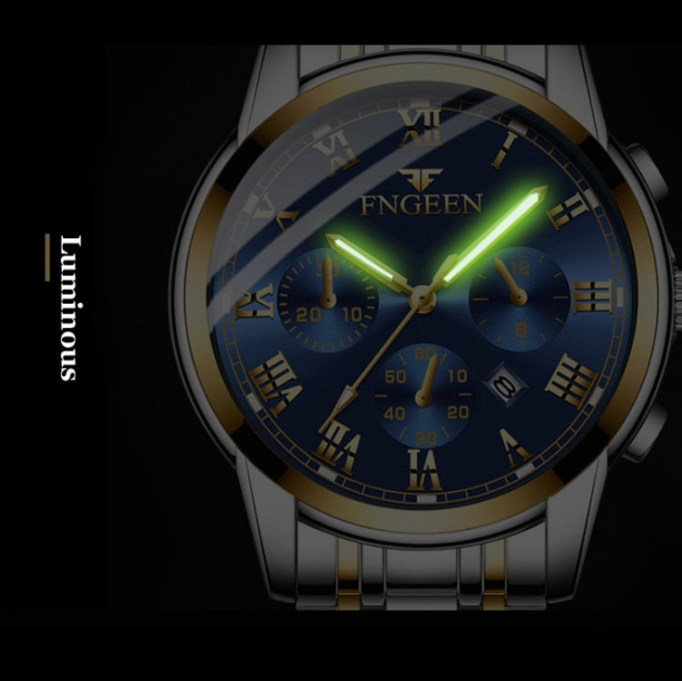 FNGEEN 4006 Men Automatic Mechanical Watch Waterproof Quartz Watch, Gold Blue Surface, Gold Black Surface, Gold White Surface, White Steel White Surface, White Steel Black Surface, White Steel Blue Surface, Black Steel Black Surface��������������������...