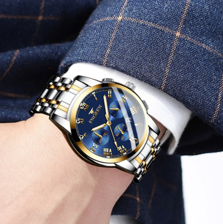 FNGEEN 4006 Men Automatic Mechanical Watch Waterproof Quartz Watch, Gold Blue Surface, Gold Black Surface, Gold White Surface, White Steel White Surface, White Steel Black Surface, White Steel Blue Surface, Black Steel Black Surface��������������������...