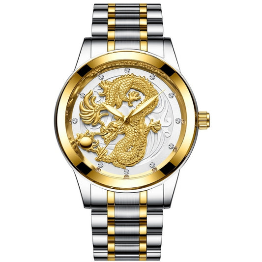 FNGEEN S666 Waterproof Luminous Non-Mechanical Watch Quartz Ultra-Thin Dragon Or Phoenix Pattern Couple Watch, Full Gold Gold Surface, Full Gold Black Surface, FullGold White Surface, Between Gold Gold Surface, Between Gold Black Surface���������������...