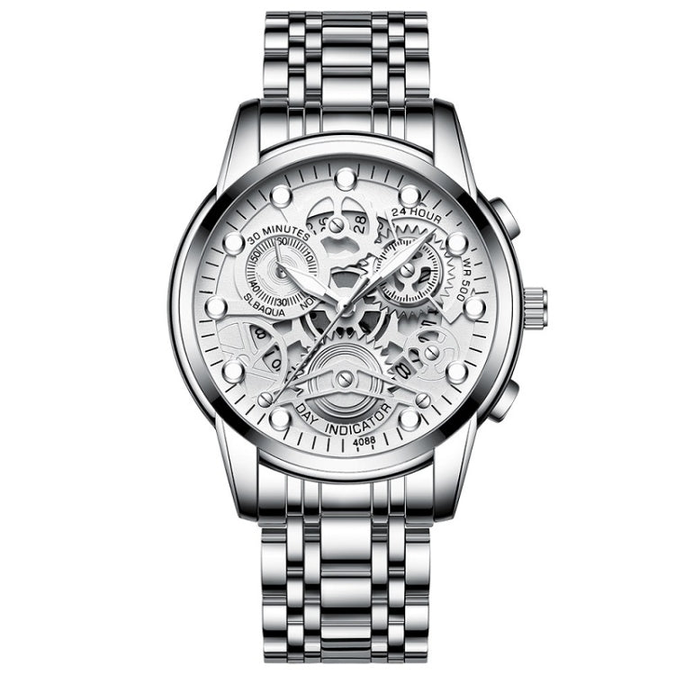 FNGEEN 4088 Men Hollow Quartz Watch Student Waterproof Luminous Watch, Full Gold Gold Surface, Full Gold Black Surface, Black Steel Black Surface White Nails, Black Steel Black Surface Gold Nails, Gold And Gold Surface, Gold Black Surface��������������...