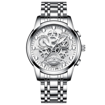 FNGEEN 4088 Men Hollow Quartz Watch Student Waterproof Luminous Watch, Full Gold Gold Surface, Full Gold Black Surface, Black Steel Black Surface White Nails, Black Steel Black Surface Gold Nails, Gold And Gold Surface, Gold Black Surface��������������...