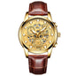 FNGEEN 4088 Men Hollow Quartz Watch Student Waterproof Luminous Watch, Full Gold Gold Surface, Full Gold Black Surface, Black Steel Black Surface White Nails, Black Steel Black Surface Gold Nails, Gold And Gold Surface, Gold Black Surface��������������...