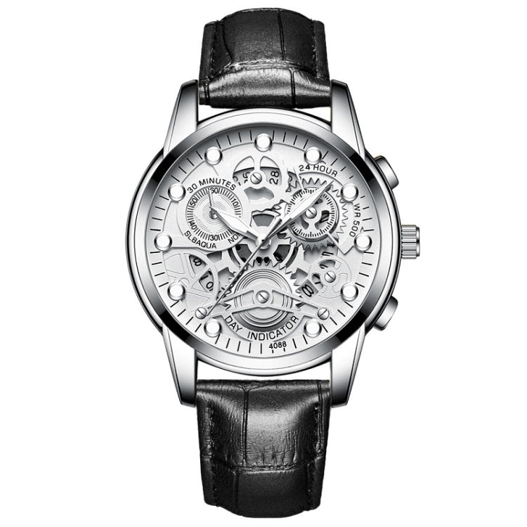 FNGEEN 4088 Men Hollow Quartz Watch Student Waterproof Luminous Watch, Full Gold Gold Surface, Full Gold Black Surface, Black Steel Black Surface White Nails, Black Steel Black Surface Gold Nails, Gold And Gold Surface, Gold Black Surface��������������...