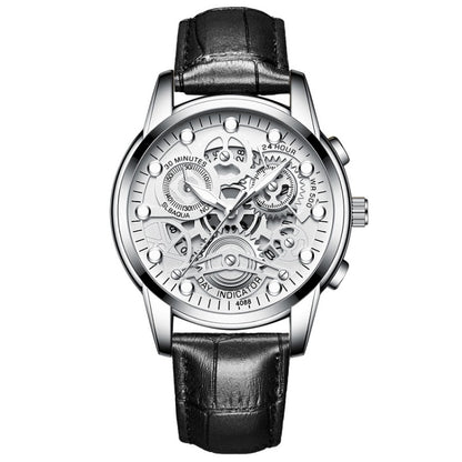 FNGEEN 4088 Men Hollow Quartz Watch Student Waterproof Luminous Watch, Full Gold Gold Surface, Full Gold Black Surface, Black Steel Black Surface White Nails, Black Steel Black Surface Gold Nails, Gold And Gold Surface, Gold Black Surface��������������...