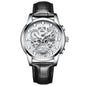 FNGEEN 4088 Men Hollow Quartz Watch Student Waterproof Luminous Watch, Full Gold Gold Surface, Full Gold Black Surface, Black Steel Black Surface White Nails, Black Steel Black Surface Gold Nails, Gold And Gold Surface, Gold Black Surface��������������...
