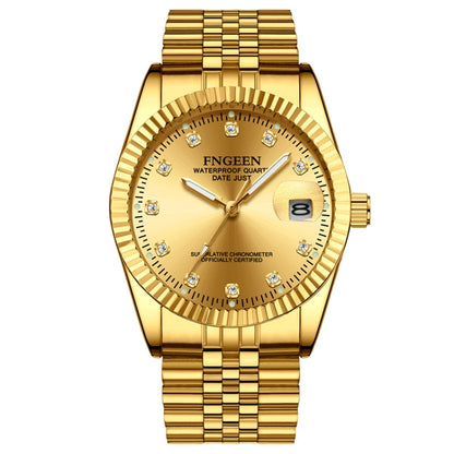FNGEEN 7008 Men Fashion Diamond Dial Watch Couple Watch, Full Gold Gold Surface, Full Gold Black Surface, Full Gold White Surface, Golden Surface, Gold Black Sueface, Golden White Surface, Brown Leather Full Gold Surface��������������������������������...