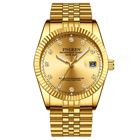 FNGEEN 7008 Men Fashion Diamond Dial Watch Couple Watch, Full Gold Gold Surface, Full Gold Black Surface, Full Gold White Surface, Golden Surface, Gold Black Sueface, Golden White Surface, Brown Leather Full Gold Surface��������������������������������...