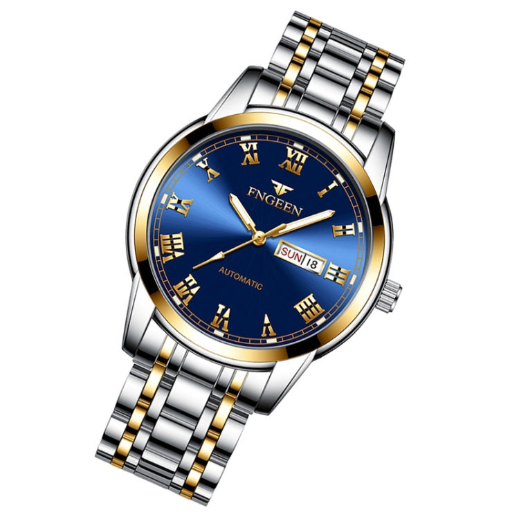 FNGEEN 4002 Men Roman Numeral Dial Sports Watch Student Luminous Quartz Watch, Between Gold Blue Surface, Between Gold Black Surface, Between Gold White Surface, White Steel Blue Surface, White Steel Black Surface, Brown Leather And Gold Blue Surface��...