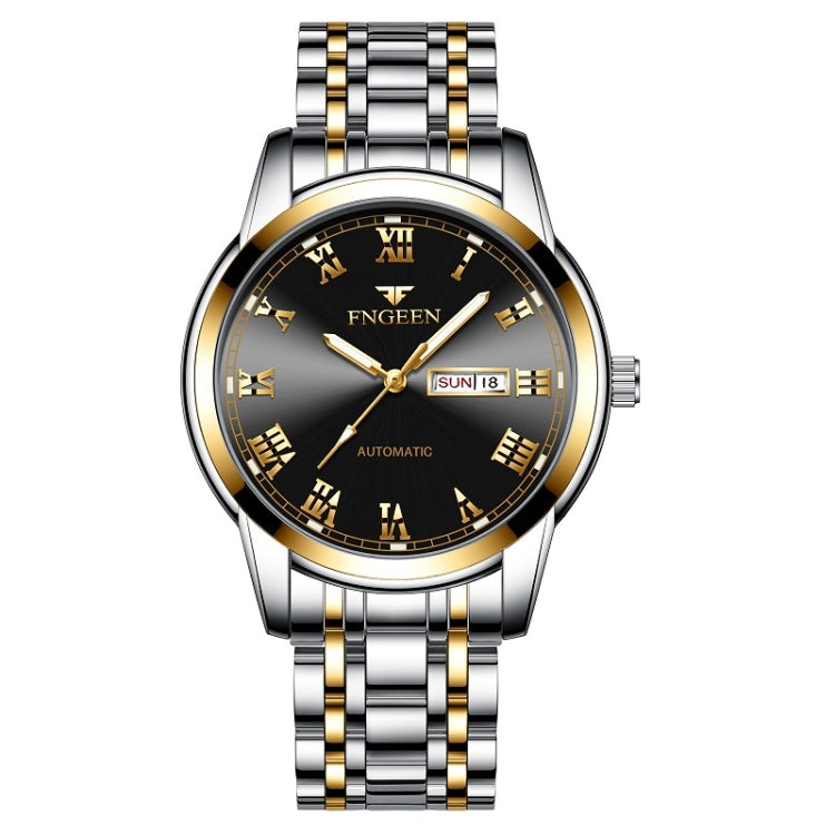 FNGEEN 4002 Men Roman Numeral Dial Sports Watch Student Luminous Quartz Watch, Between Gold Blue Surface, Between Gold Black Surface, Between Gold White Surface, White Steel Blue Surface, White Steel Black Surface, Brown Leather And Gold Blue Surface��...