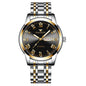 FNGEEN 4002 Men Roman Numeral Dial Sports Watch Student Luminous Quartz Watch, Between Gold Blue Surface, Between Gold Black Surface, Between Gold White Surface, White Steel Blue Surface, White Steel Black Surface, Brown Leather And Gold Blue Surface��...