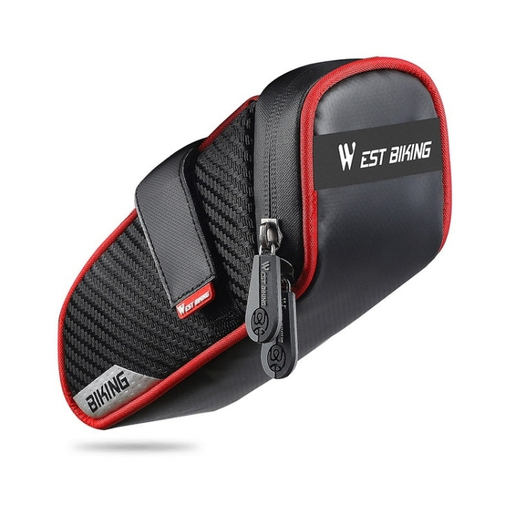 WEST BIKING Bicycle Waterproof Tail Bag Mountain Bike Riding Equipment Saddle Bag, Small (Black Red), Small (Black Gray), Large (Black Red), Large (Black Gray)
