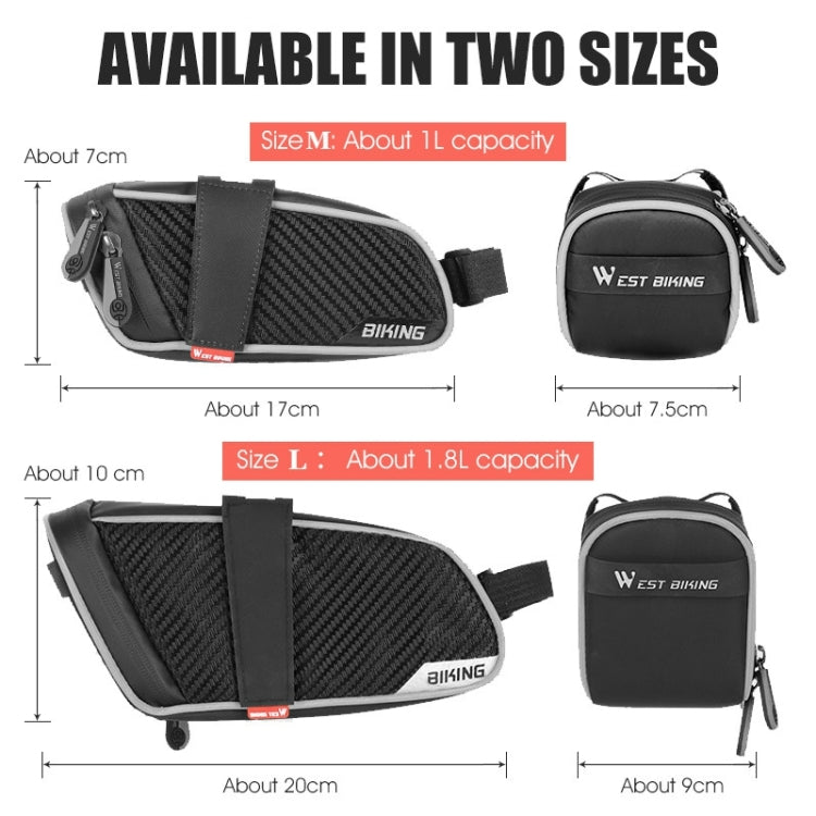 WEST BIKING Bicycle Waterproof Tail Bag Mountain Bike Riding Equipment Saddle Bag, Small (Black Red), Small (Black Gray), Large (Black Red), Large (Black Gray)