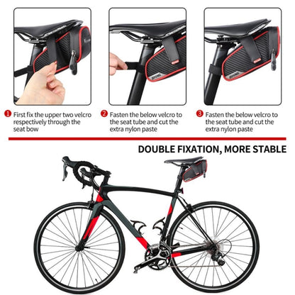 WEST BIKING Bicycle Waterproof Tail Bag Mountain Bike Riding Equipment Saddle Bag, Small (Black Red), Small (Black Gray), Large (Black Red), Large (Black Gray)