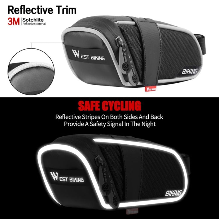 WEST BIKING Bicycle Waterproof Tail Bag Mountain Bike Riding Equipment Saddle Bag, Small (Black Red), Small (Black Gray), Large (Black Red), Large (Black Gray)