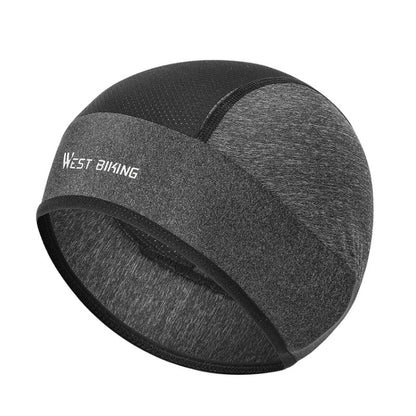 WEST BIKING Summer Riding Ice Silk Cap Windproof Hood Thin Inner Cap Breathable And Quick-Drying Helmet Lining Cap, Helmet Lining Cap(Black), Helmet Lining Cap(Gray)