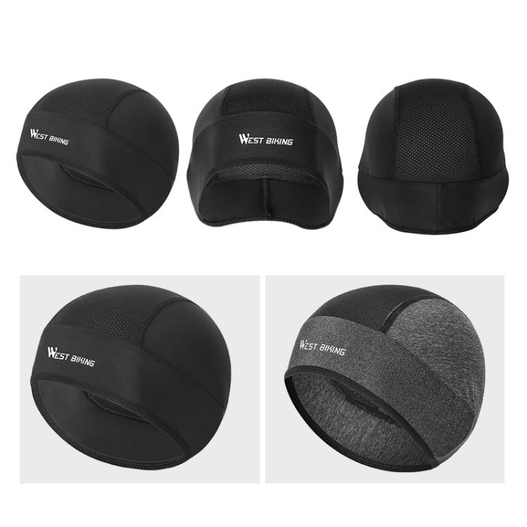 WEST BIKING Summer Riding Ice Silk Cap Windproof Hood Thin Inner Cap Breathable And Quick-Drying Helmet Lining Cap, Helmet Lining Cap(Black), Helmet Lining Cap(Gray)