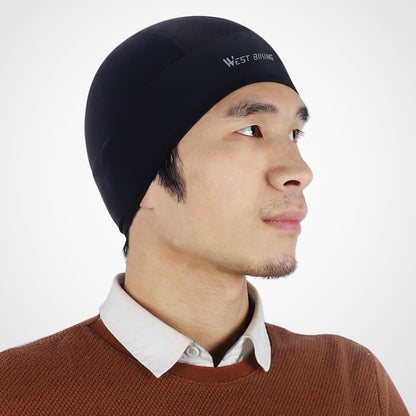 WEST BIKING Summer Riding Ice Silk Cap Windproof Hood Thin Inner Cap Breathable And Quick-Drying Helmet Lining Cap, Helmet Lining Cap(Black), Helmet Lining Cap(Gray)
