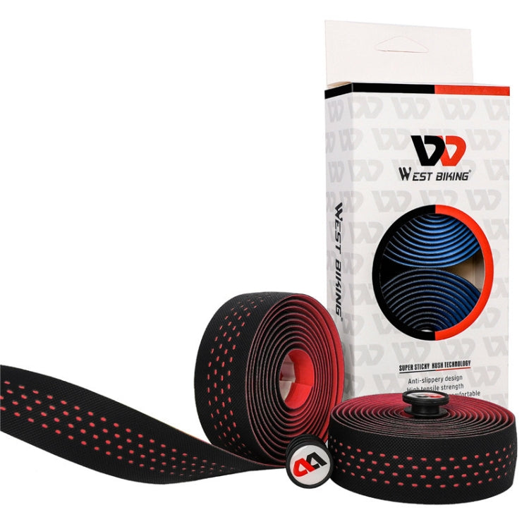 WEST BIKING Bicycle PU Non-Slip Handlebar Strap, Black, Color, Red, Blue, Green, Multilateral Color