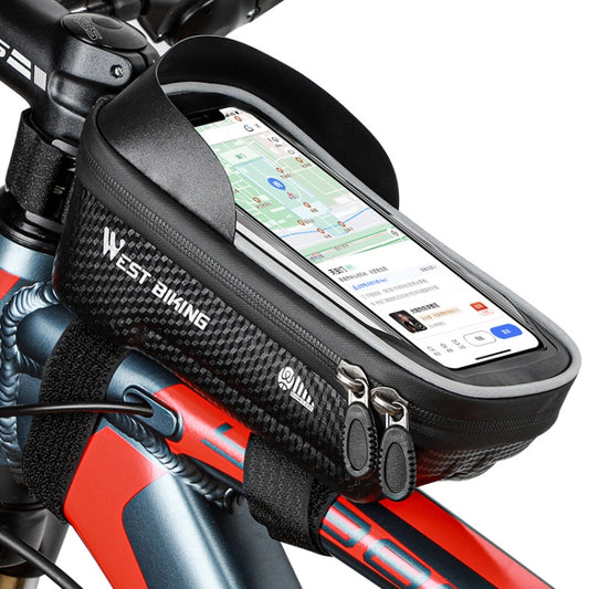 WEST BIKING YP0707235 Mountain Bike Front Beam Bag Waterproof Mobile Phone Bicycle Bag Hard Shell Reflective Bag Riding Equipment, YP0707235