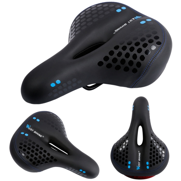 WEST BIKING YP0801083 Bicycle Taillight Thickened Soft And Comfortable Mountain Bike Seat Cushion, Black Blue, BlackRed, Dark Green