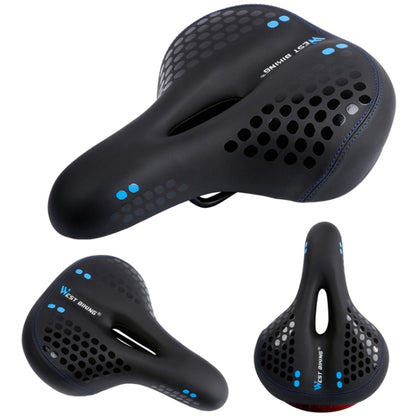 WEST BIKING YP0801083 Bicycle Taillight Thickened Soft And Comfortable Mountain Bike Seat Cushion, Black Blue, BlackRed, Dark Green