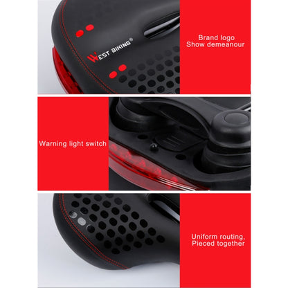 WEST BIKING YP0801083 Bicycle Taillight Thickened Soft And Comfortable Mountain Bike Seat Cushion, Black Blue, BlackRed, Dark Green