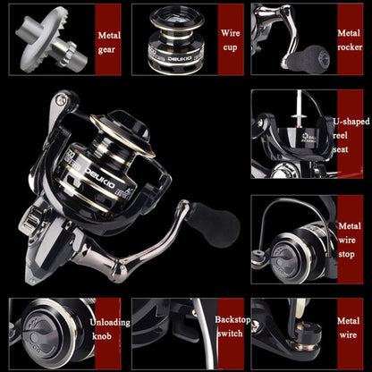 DEUKIO Fishing Wheel AC Sea Otter Fishing Supplies With All Metal Rocker, AC2000, AC3000, AC4000, AC5000, AC6000, AC7000