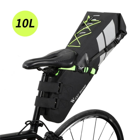 West Biking Bicycle Bag Full Waterproof Reflective Tail Bag Long-Distance Capacity Rear Seat Bag, 10L, 17L