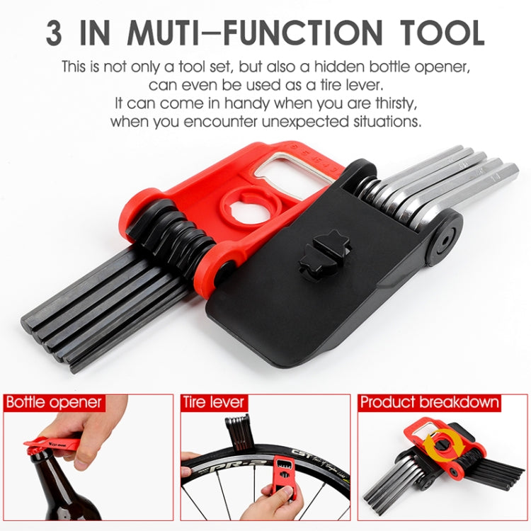 West Biking 16 In 1 Bicycle Repair Tool Multi-Function Wrench Hex Tool Riding Equipment, West Biking 16 In 1  (Black Yellow), West Biking 16 In 1  (Black Red)