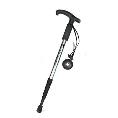 JUNGLELEOPARD Four-Section Curved Handle Aluminum Alloy Trekking Pole, Red#52-110cm, Black#52-110cm, Blue#52-110cm, Silver White#52-110cm