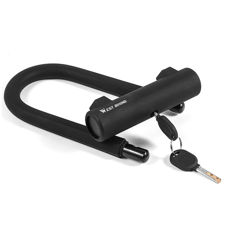 West Biking Bike Lock Motorcycle Wire Lock Anti-Hydraulic Pressure Cut Anti-Theft Lock, U-shaped Lock, U-shaped Lock+Cable