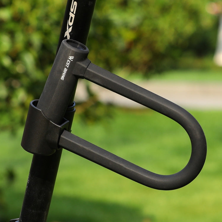 West Biking Bike Lock Motorcycle Wire Lock Anti-Hydraulic Pressure Cut Anti-Theft Lock, U-shaped Lock, U-shaped Lock+Cable
