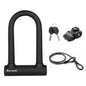 West Biking Bike Lock Motorcycle Wire Lock Anti-Hydraulic Pressure Cut Anti-Theft Lock, U-shaped Lock, U-shaped Lock+Cable