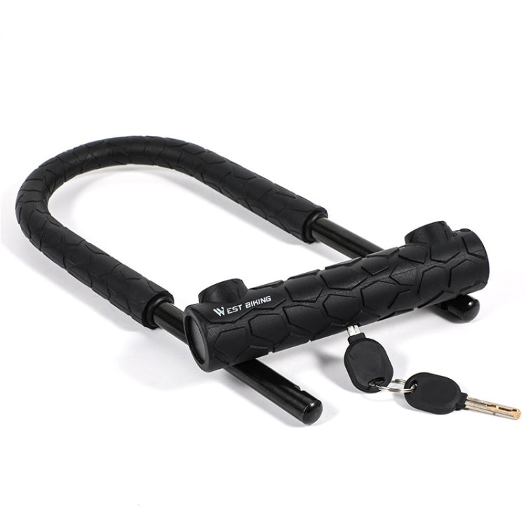 WEST BIKING Bicycle Lock Motorcycle Electric Car Anti-Theft Lock, Long U-shaped Lock, Long U-shaped Lock+Cable