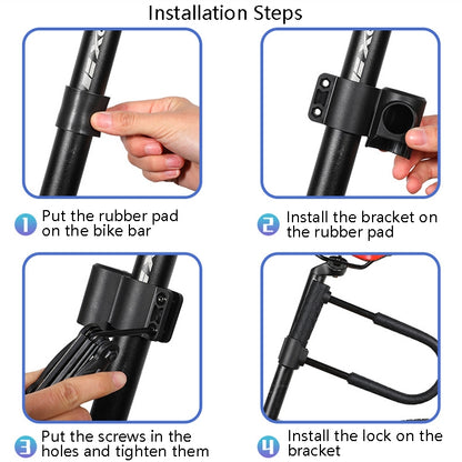 WEST BIKING Bicycle Lock Motorcycle Electric Car Anti-Theft Lock, Long U-shaped Lock, Long U-shaped Lock+Cable