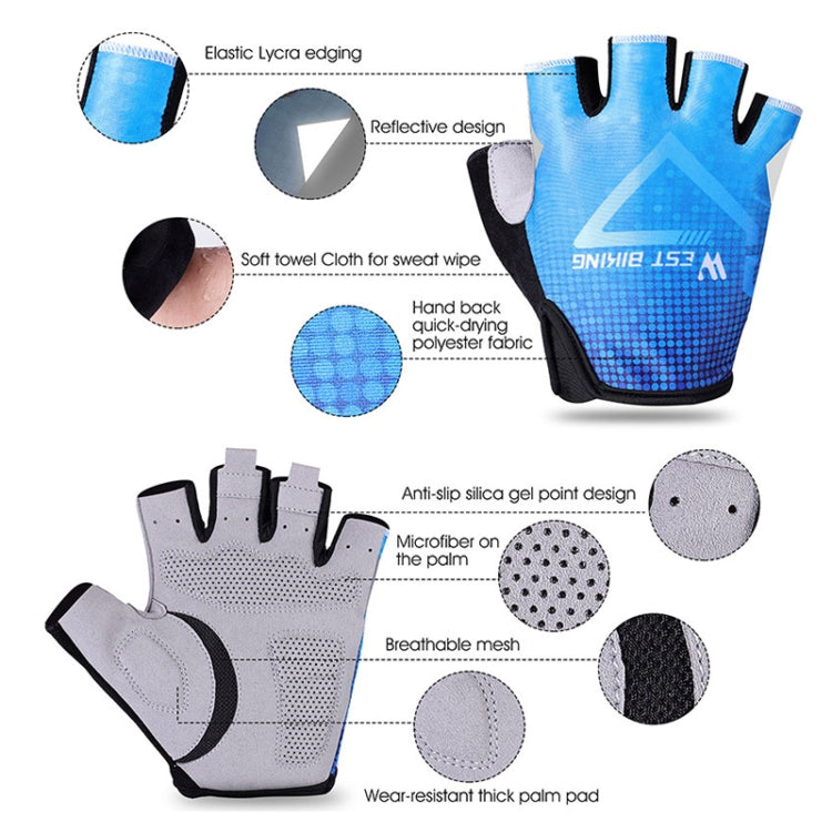 WEST BIKING YP0211215 Riding Gloves Summer Half Finger Breathable Outdoor Cycling Gloves, M, L, XL, XXL