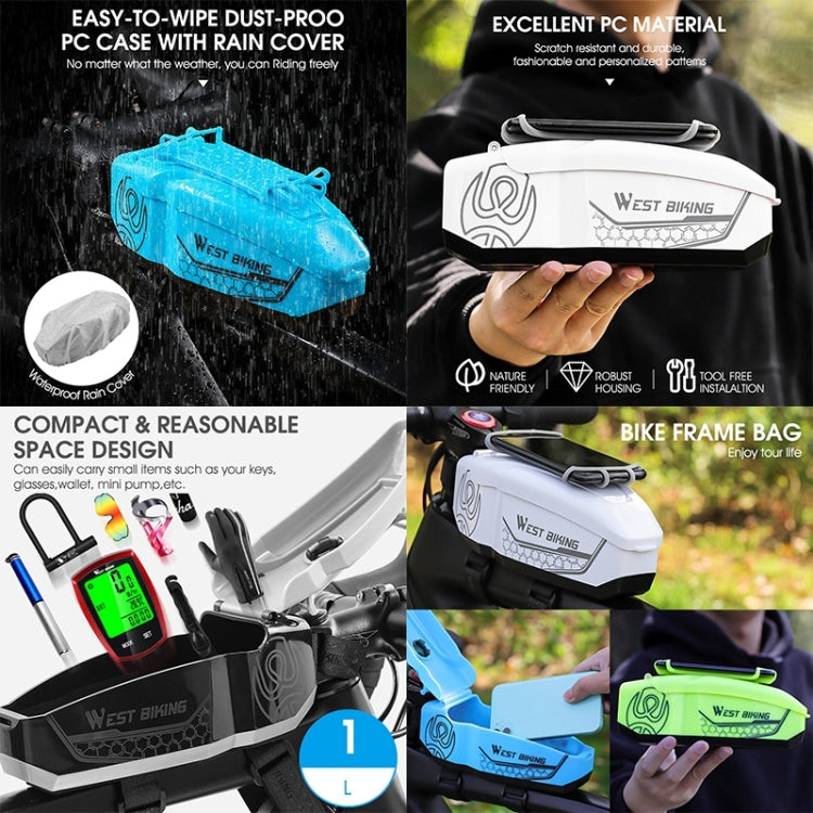 WEST BIKING Bicycle Front Beam Top Tube Bag Mountain Road Bike Waterproof Riding Equipment, White, Blue, Black, Dark Ash, Yellow Green